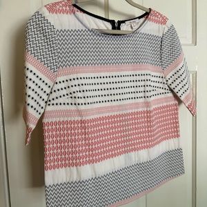 Ella Moss 'zan' back zip jacquard top.